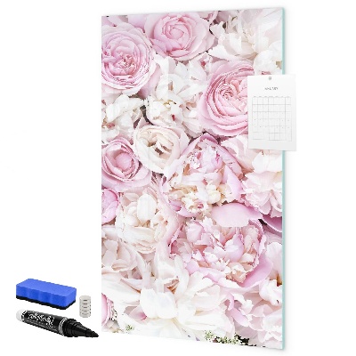 Pizarra magnética de pared con rotulador Tablero floral para notas y fotos