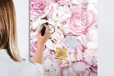 Pizarra magnética de pared con rotulador Tablero floral para notas y fotos