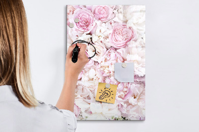 Pizarra magnética de pared con rotulador Tablero floral para notas y fotos