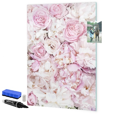 Pizarra magnética de pared con rotulador Tablero floral para notas y fotos