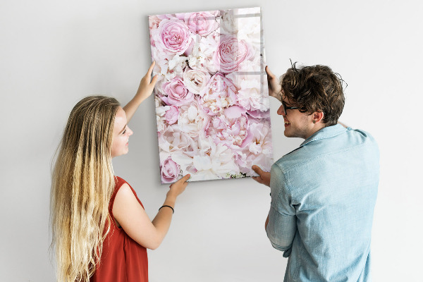Pizarra magnética de pared con rotulador Tablero floral para notas y fotos
