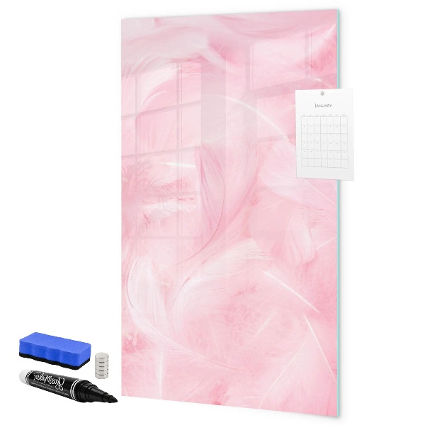 Pizarra magnética de pared con rotulador Tablero rosa para notas y fotos