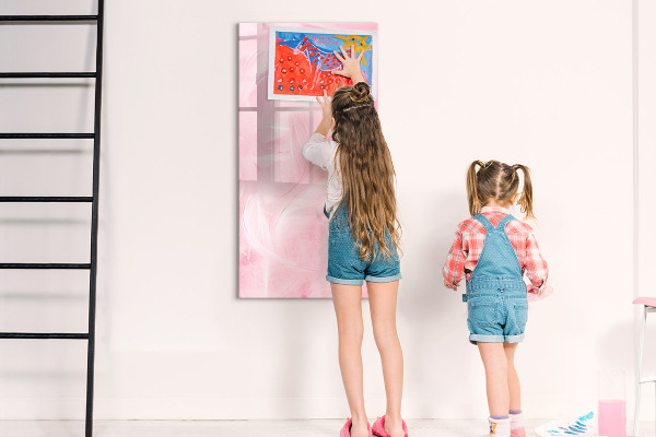 Pizarra magnética de pared con rotulador Tablero rosa para notas y fotos