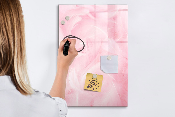 Pizarra magnética de pared con rotulador Tablero rosa para notas y fotos