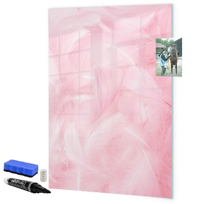 Pizarra magnética de pared con rotulador Tablero rosa para notas y fotos