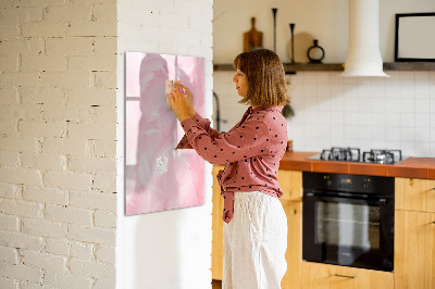 Pizarra magnética de pared con rotulador Tablero rosa para notas y fotos