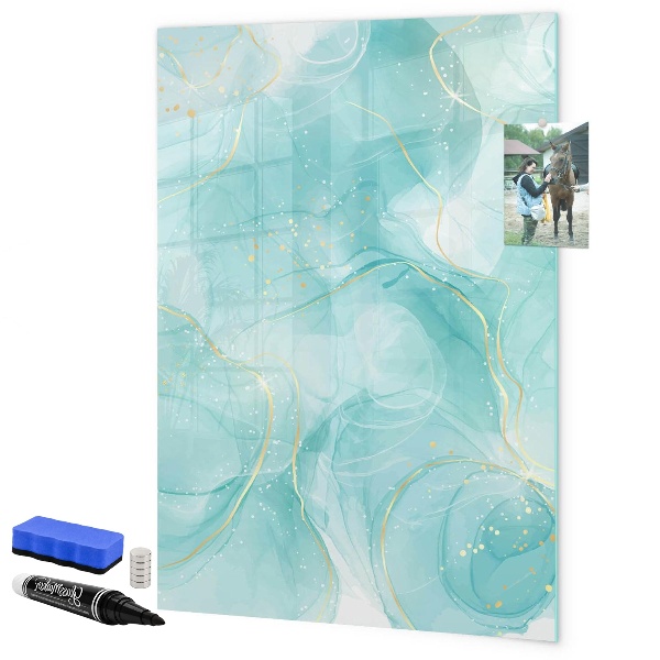 Pizarra magnética de pared con rotulador Un tablero colorido para presentar fotos