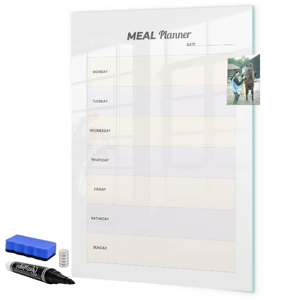Pizarra magnética de pared con rotulador Planificador de comidas para toda la semana