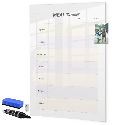 Pizarra magnética de pared con rotulador Planificador de comidas para toda la semana