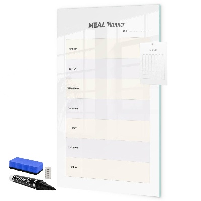 Pizarra magnética de pared con rotulador Planificador de comidas para toda la semana