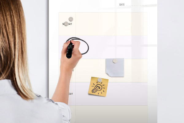Pizarra magnética de pared con rotulador Planificador de comidas para toda la semana