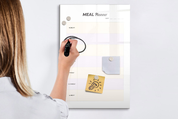 Pizarra magnética de pared con rotulador Planificador de comidas para toda la semana