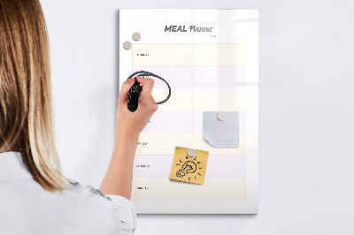 Pizarra magnética de pared con rotulador Planificador de comidas para toda la semana