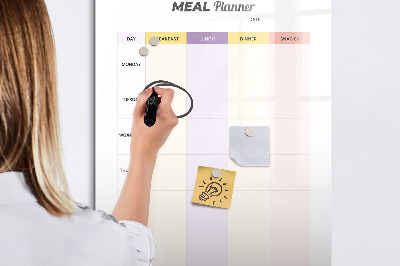 Pizarra magnética de pared con rotulador Planificador de comidas diario