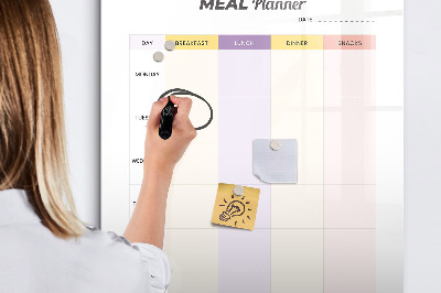 Pizarra magnética de pared con rotulador Planificador de comidas diario