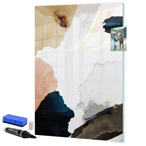 Pizarra borrable de cristal con imanes Un elegante tablero para notas y fotos.