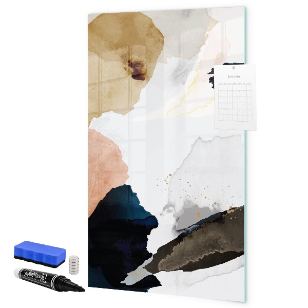 Pizarra borrable de cristal con imanes Un elegante tablero para notas y fotos.