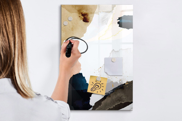 Pizarra borrable de cristal con imanes Un elegante tablero para notas y fotos.