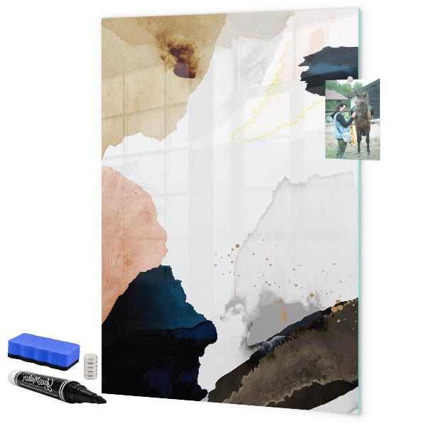 Pizarra borrable de cristal con imanes Un elegante tablero para notas y fotos.
