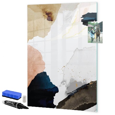 Pizarra borrable de cristal con imanes Un elegante tablero para notas y fotos.
