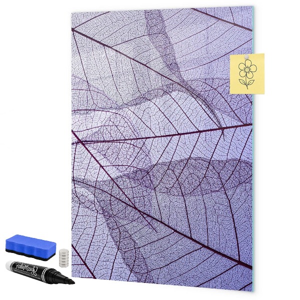 Pizarra magnética de pared con rotulador Pizarra magnética con diseño de hojas