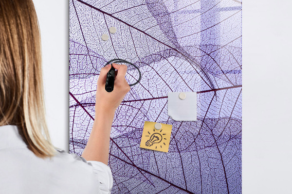 Pizarra magnética de pared con rotulador Pizarra magnética con diseño de hojas