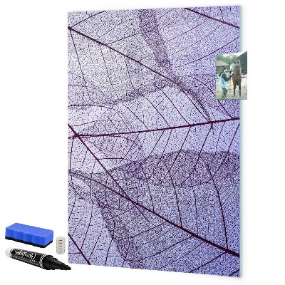 Pizarra magnética de pared con rotulador Pizarra magnética con diseño de hojas