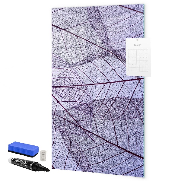 Pizarra magnética de pared con rotulador Pizarra magnética con diseño de hojas