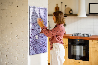 Pizarra magnética de pared con rotulador Pizarra magnética con diseño de hojas
