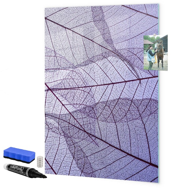 Pizarra magnética de pared con rotulador Pizarra magnética con diseño de hojas