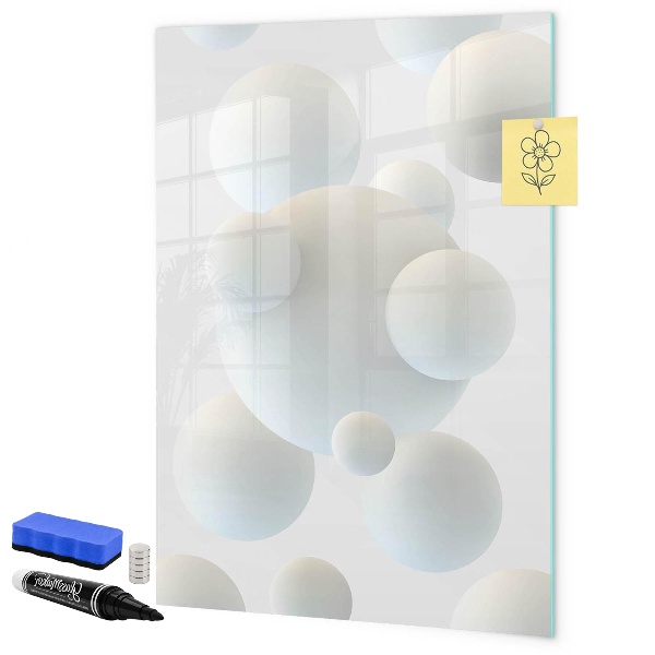 Pizarra borrable de cristal con imanes Un práctico tablero para notas y fotos.