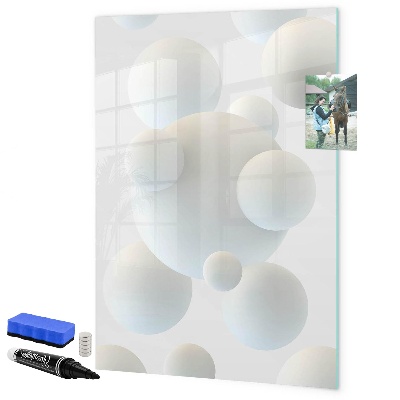 Pizarra borrable de cristal con imanes Un práctico tablero para notas y fotos.