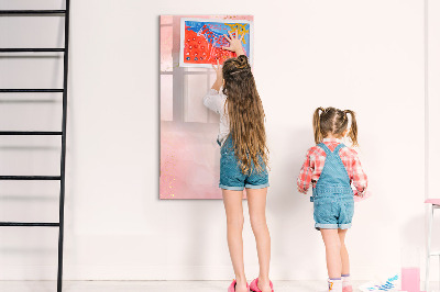 Pizarra magnética de pared con rotulador Tablero de colores pastel para fotos y notas.