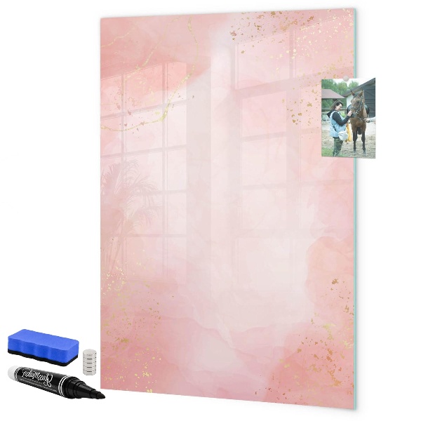 Pizarra magnética de pared con rotulador Tablero de colores pastel para fotos y notas.
