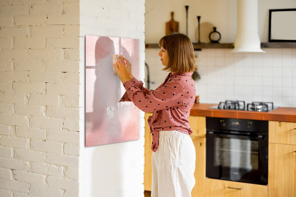 Pizarra magnética de pared con rotulador Tablero de colores pastel para fotos y notas.