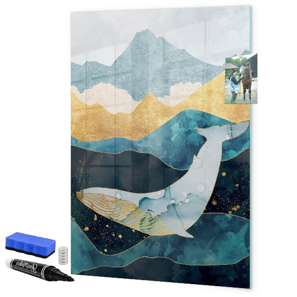 Pizarra borrable de cristal con imanes Tablero creativo para fotos y notas