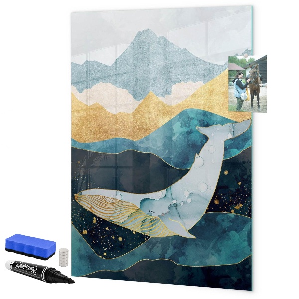 Pizarra borrable de cristal con imanes Tablero creativo para fotos y notas