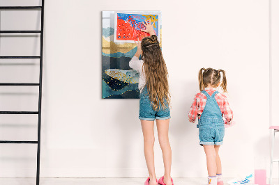 Pizarra borrable de cristal con imanes Tablero creativo para fotos y notas