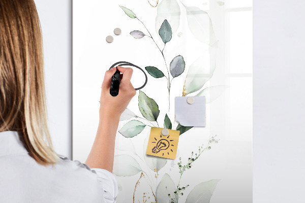 Pizarra magnética de pared con rotulador Tablero elegante para fotos y notas.