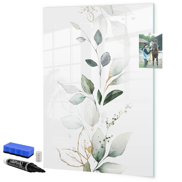Pizarra magnética de pared con rotulador Tablero elegante para fotos y notas.