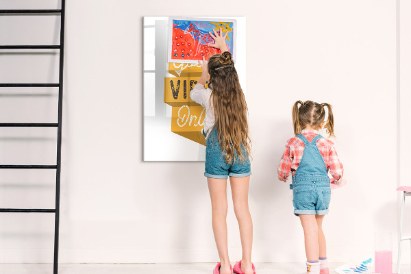 Pizarra borrable de cristal con imanes Tablero creativo para fotos y notas