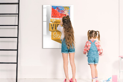 Pizarra borrable de cristal con imanes Tablero creativo para fotos y notas
