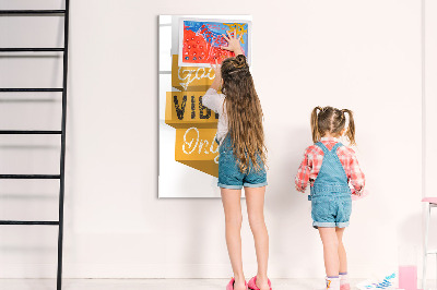 Pizarra borrable de cristal con imanes Tablero creativo para fotos y notas