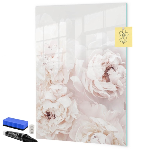Pizarra magnética de pared con rotulador Collage floral con recuerdos y notas