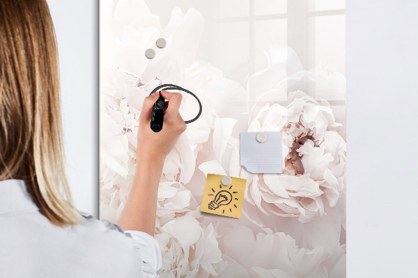 Pizarra magnética de pared con rotulador Collage floral con recuerdos y notas
