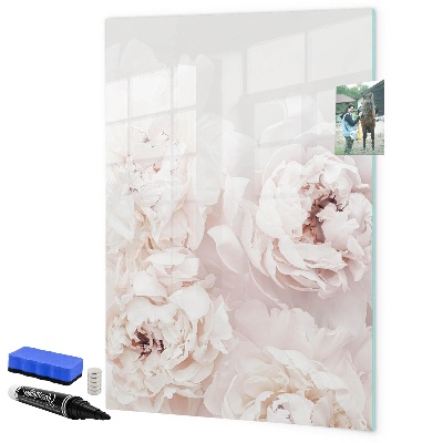 Pizarra magnética de pared con rotulador Collage floral con recuerdos y notas