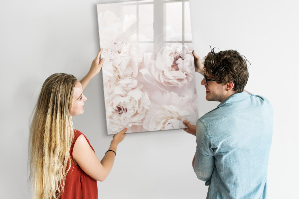Pizarra magnética de pared con rotulador Collage floral con recuerdos y notas
