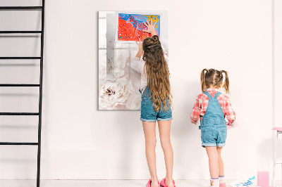 Pizarra magnética de pared con rotulador Collage floral con recuerdos y notas