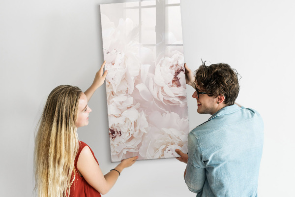 Pizarra magnética de pared con rotulador Collage floral con recuerdos y notas