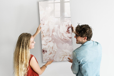 Pizarra magnética de pared con rotulador Collage floral con recuerdos y notas